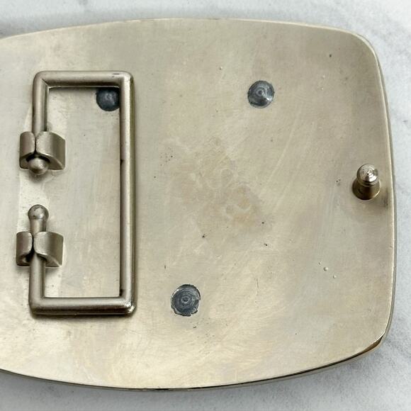 U Letter Initial Monogram Silver Tone Belt Buckle - Picture 7 of 14